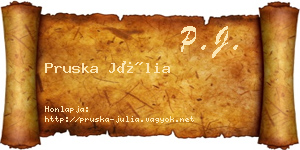 Pruska Júlia névjegykártya